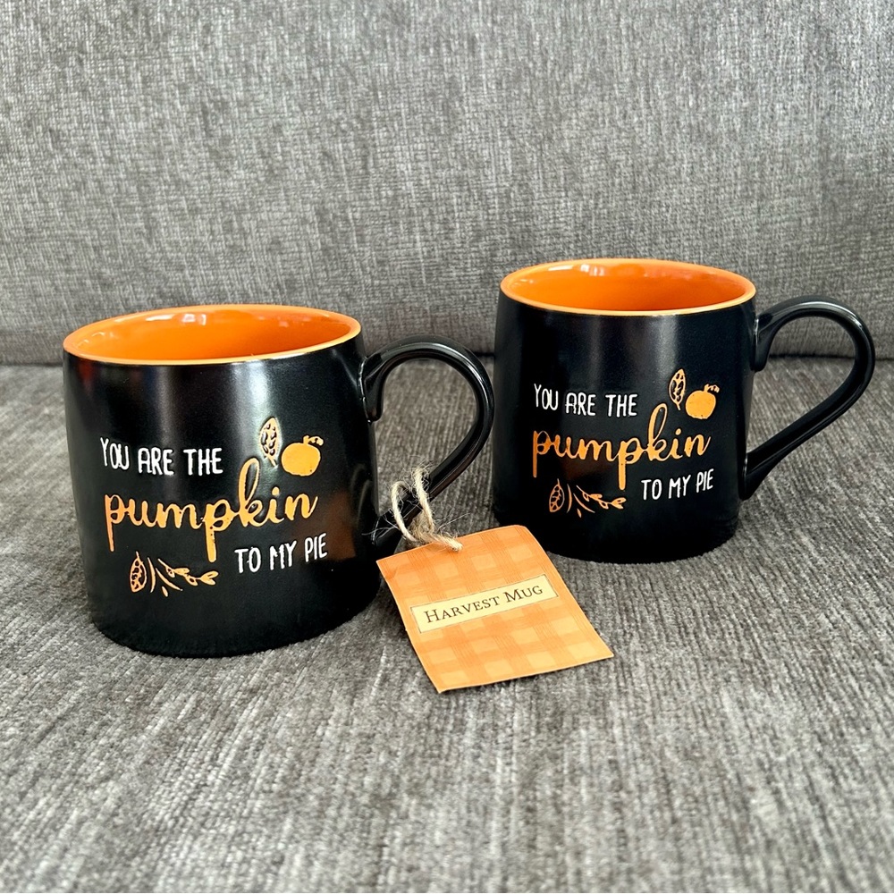 Oversized “You are the pumpkin to my pie” Pair of Fall, Thanksgiving Coffee Mugs